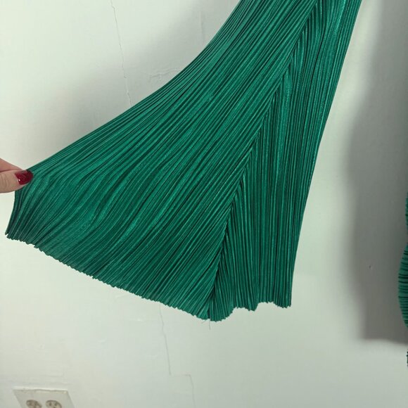 Hello Molly Hype Girl Plisse Long Sleeve Mini Dress Green US Size 8 - Picture 6 of 12